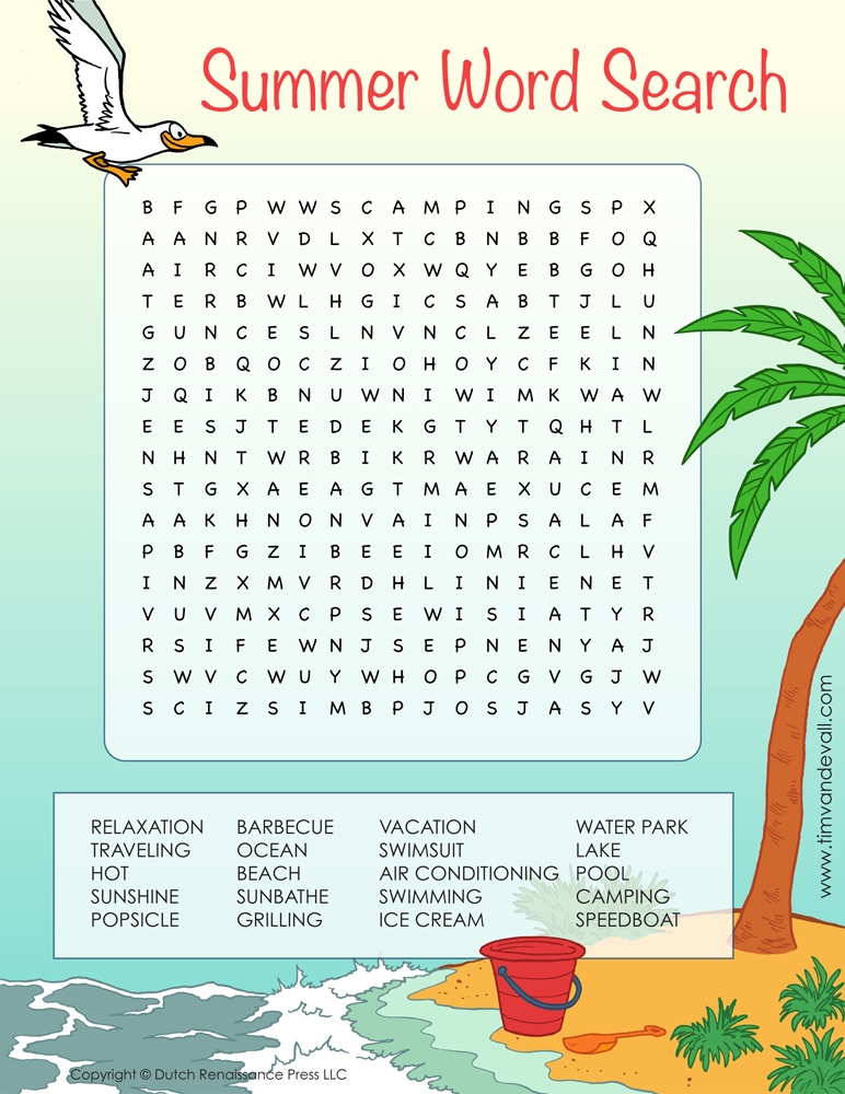 Free Printable Summer Word Search