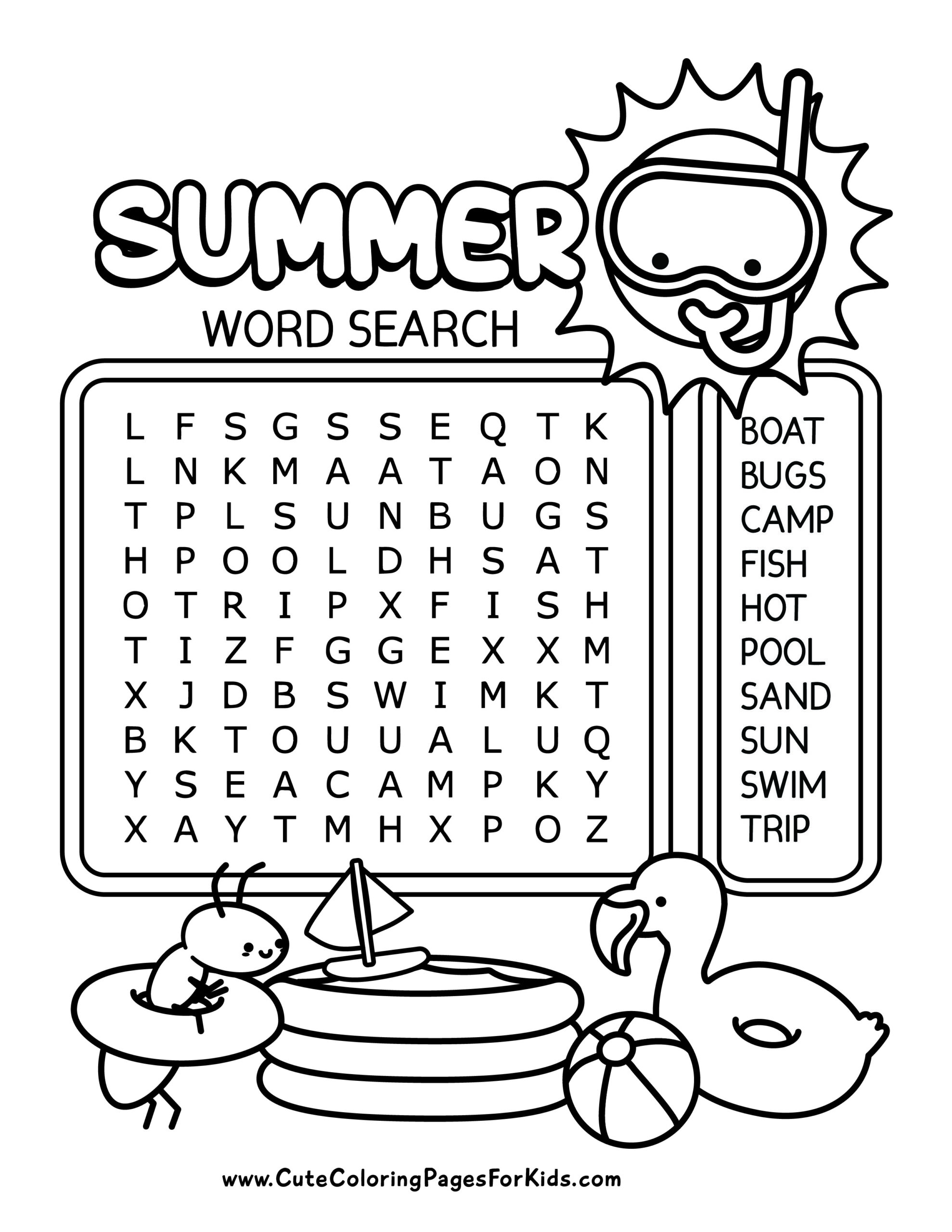 Free Printable Word Searches For Kids Cute Coloring Pages For Kids